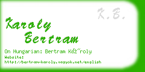 karoly bertram business card